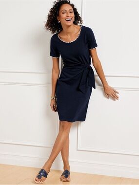 Talbots | Navy Nantucket Side Tie Dress